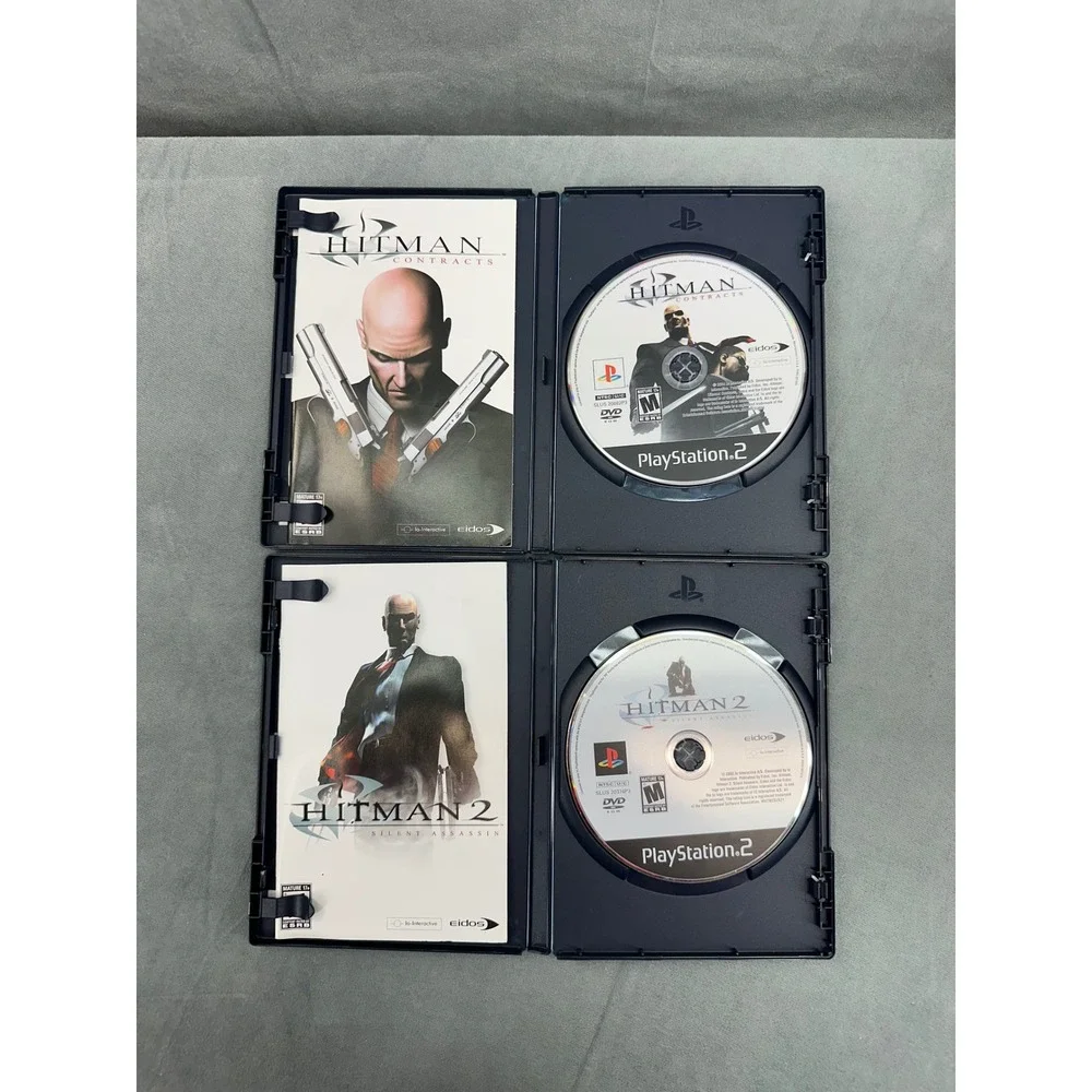 Hitman 2 Silent Assassin & Hitman Contracts PS2 Bundle Black Label